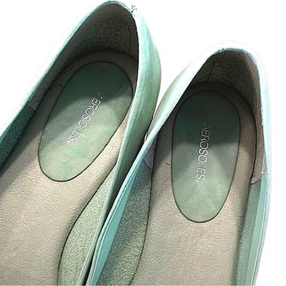 Aerosoles Mint Green Peeptoe Wedges Womens US 10 - Picture 5 of 10